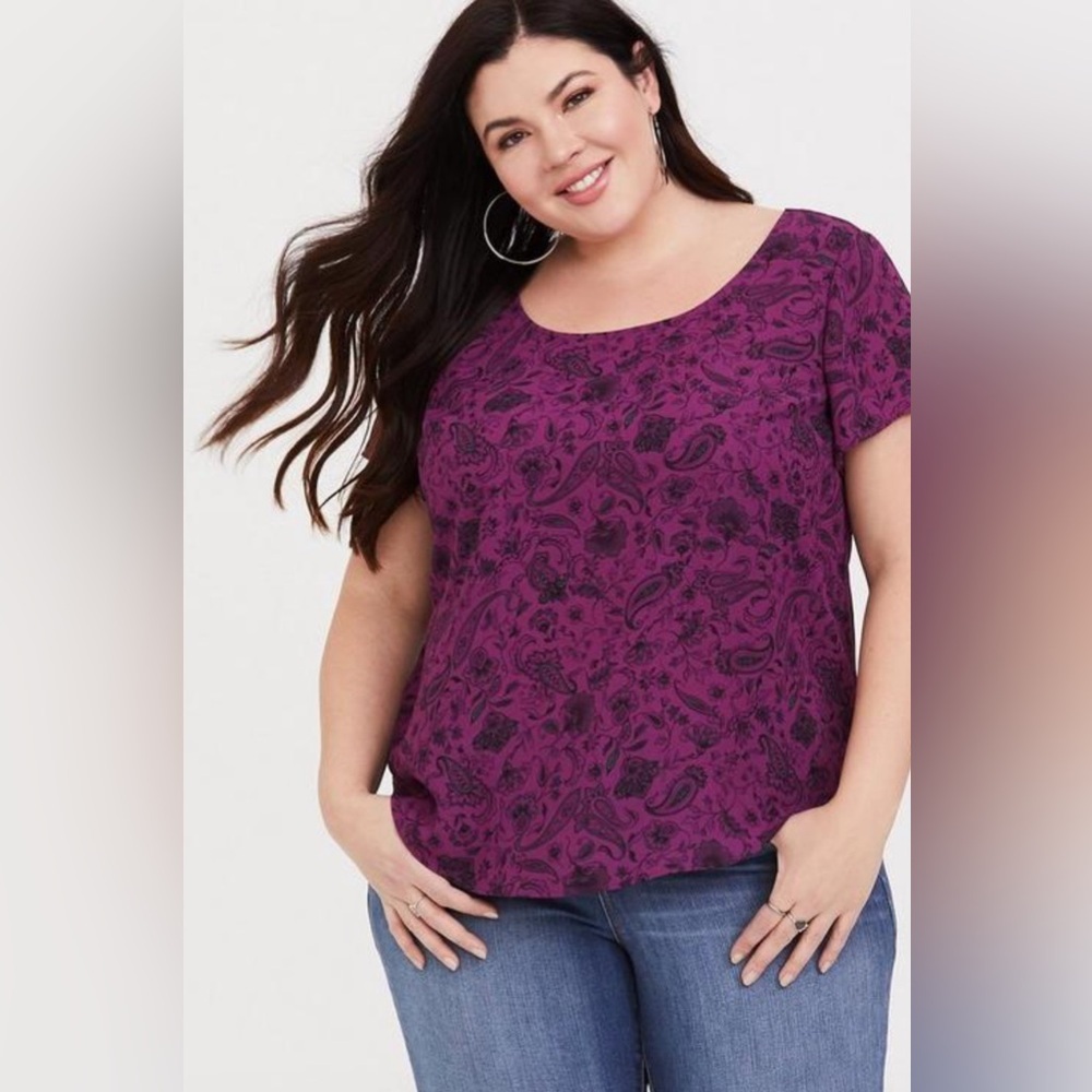 Torrid | Abbey Georgette Cage Back Blouse | size 3